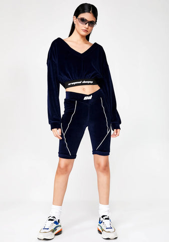 Velour Structured Shorts