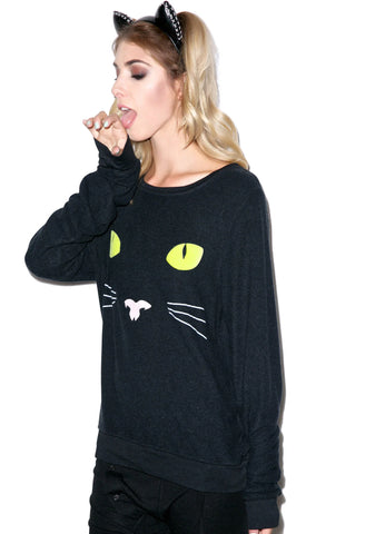 Black Cat Baggy Beach Jumper - Orange