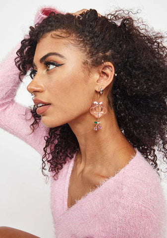 Baby New Life Blooming Flower Drop Earrings