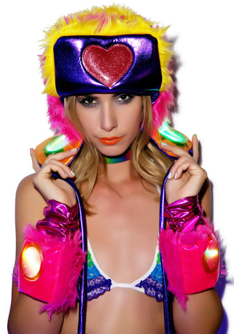 Happy Heart Faux Fur Hat