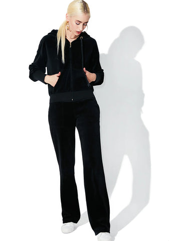 Velour Lace Back Hoodie