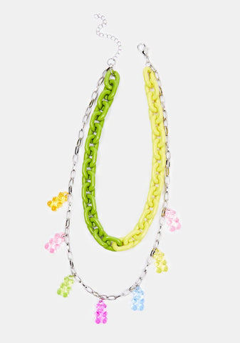 All The Treats Layered Gummy Bear Necklace