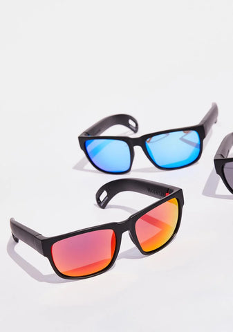 Red Hidden Storage Mirror Lens Sunglasses