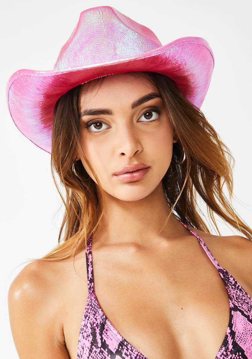 Sweet Rave Rodeo Iridescent Cowboy Hat