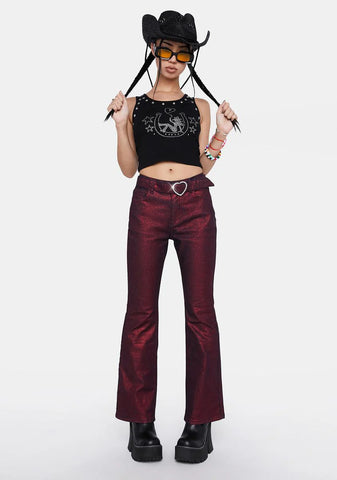 Penny Slot Flared Pants