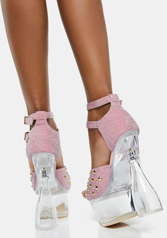 Pink Detux-02 Platform Heels