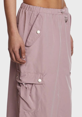 Mauve Gone Backpacking Maxi Skirt