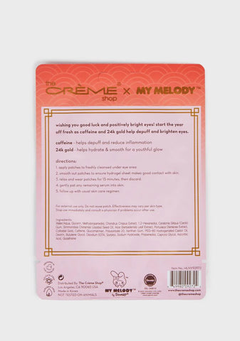 My Melody Gold Fortune! Hydrating Hydrogel Under Eye Patches