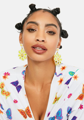 Sunny See Clearly Now Flower Drop Earrings