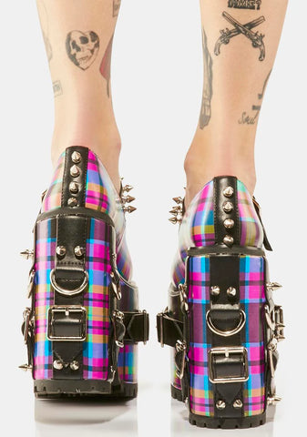 Paint The Town Plaid Mary Janes
