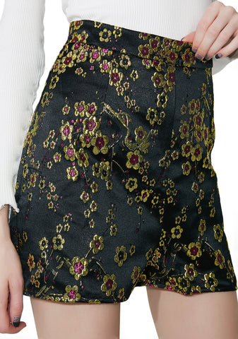 Fall Bloom Embroidered Shorts