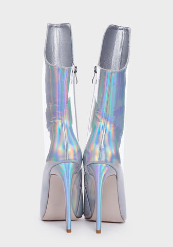 Silver Halo Ankle Boots