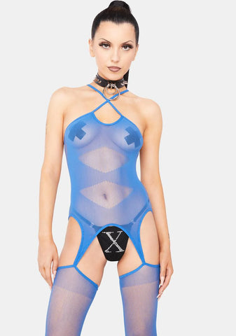 Sky's The Limit Gartered Bodystocking