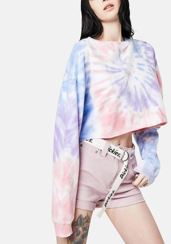 Burnished Lilac Rolled Hem Belted Shorts