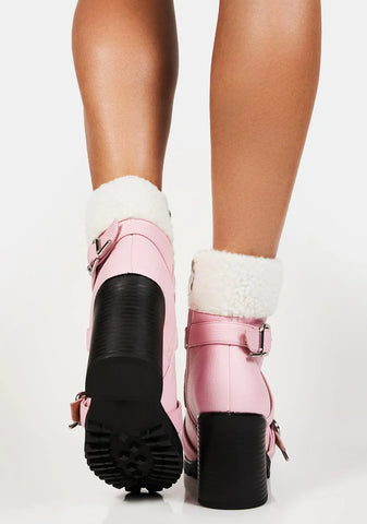 Pink Jayline Ankle Boots