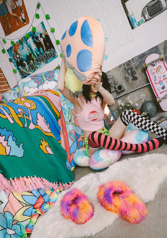 Trippy Vibes Mushroom Pillow