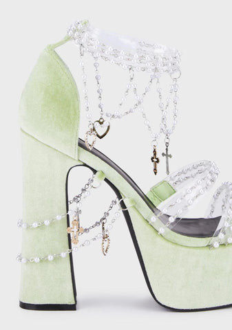 Holy Revelation Platform Heels - Mint