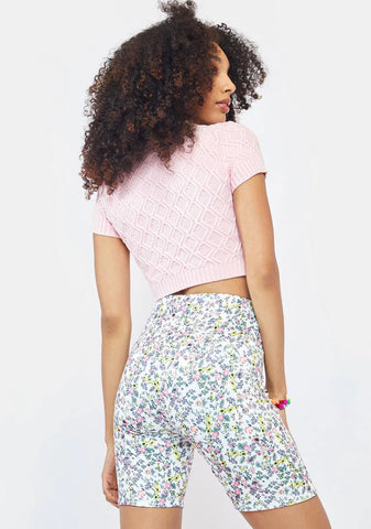 Blanc Ditsy Lawson Biker Shorts