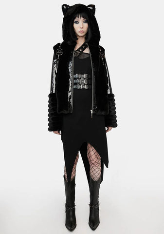 Faux Fur Cat Ear Coat