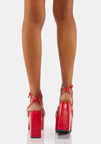 Red Tornado Platform Heels