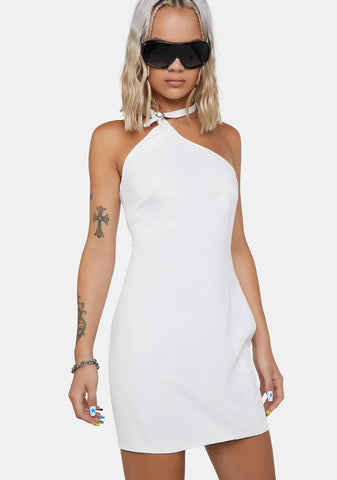 Iced Out One-Shoulder Mini Dress