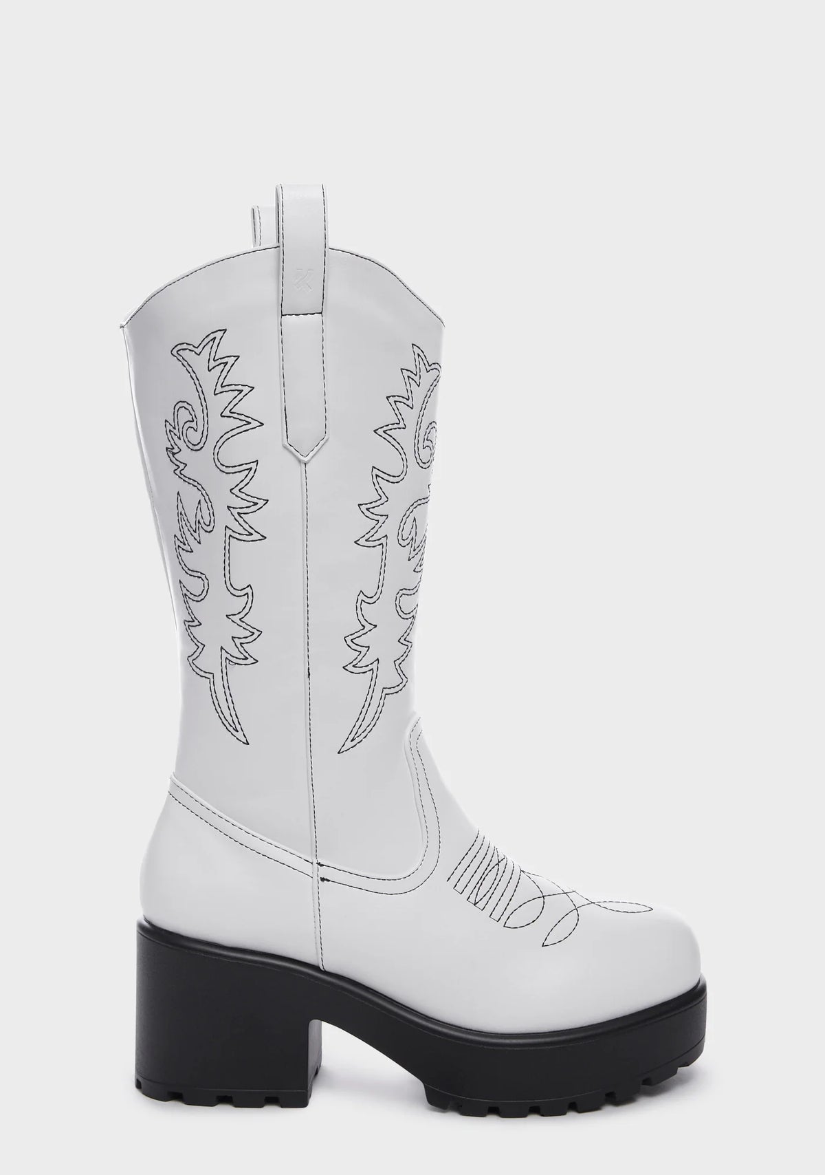 White Wintu Chunky Western Boots