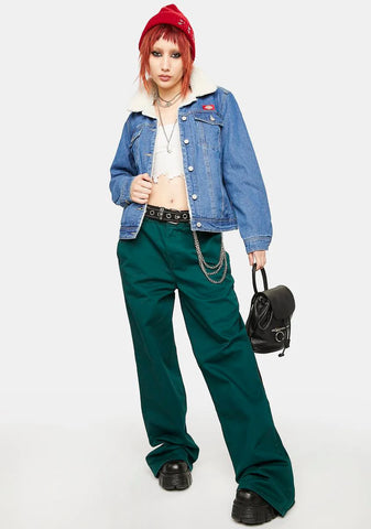 Faux Sherpa Lined Denim Jacket