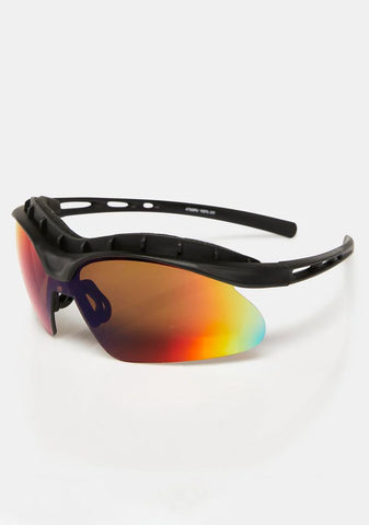 Iridescent Mirror Shield Sunglasses