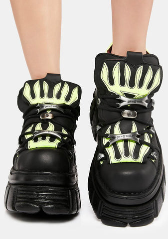 Neon Yellow M-Met011-C1 Ankle Boots