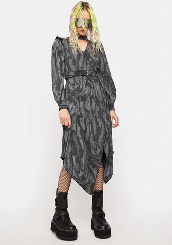 Warning Series Printed Midi Dress