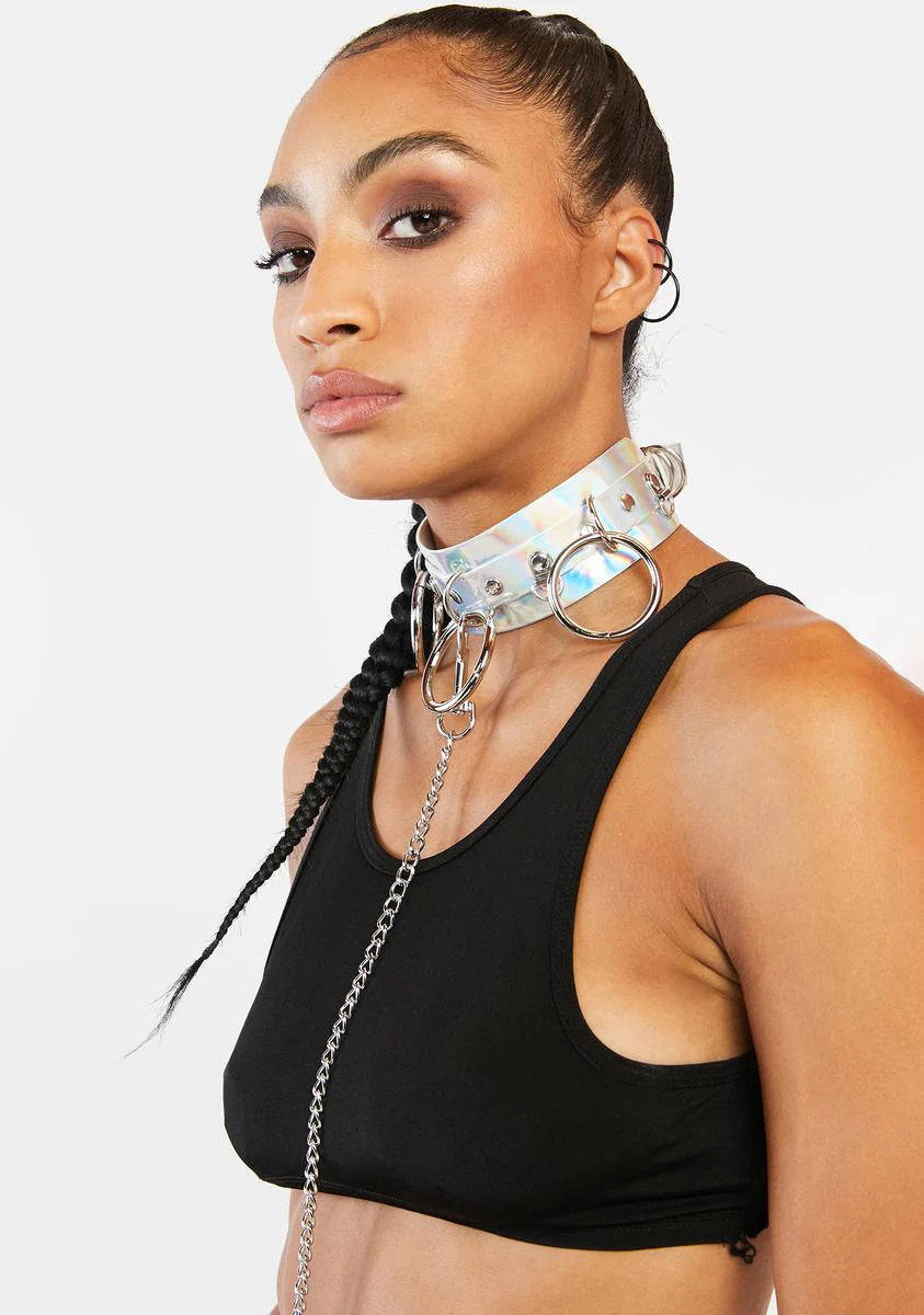 Grip On Reality Metallic Leash Choker
