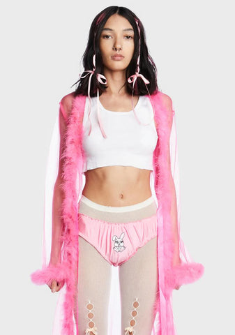 Mistress In Marabou Long Robe