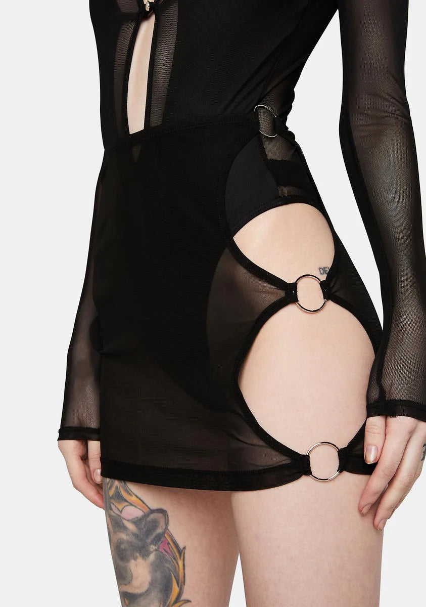 Play The Part Mesh Mini Skirt