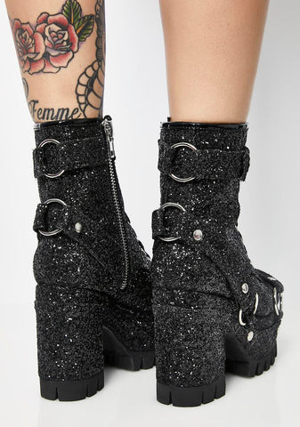 Never Turn Down Glitter Harness Boots