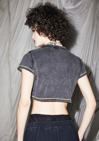 Reverb Neon Logo Washed Crop Tee