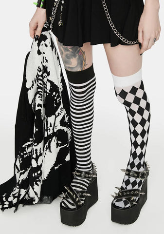 666 Feet Apart Spiked Platform Sandals