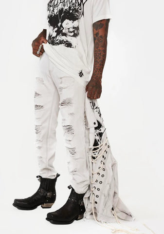 Distortion Unisex Distressed Denim Jeans