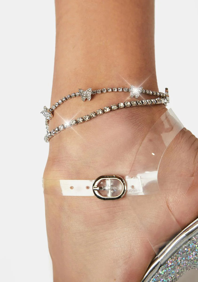 Shimmer And Twirl Anklet Set