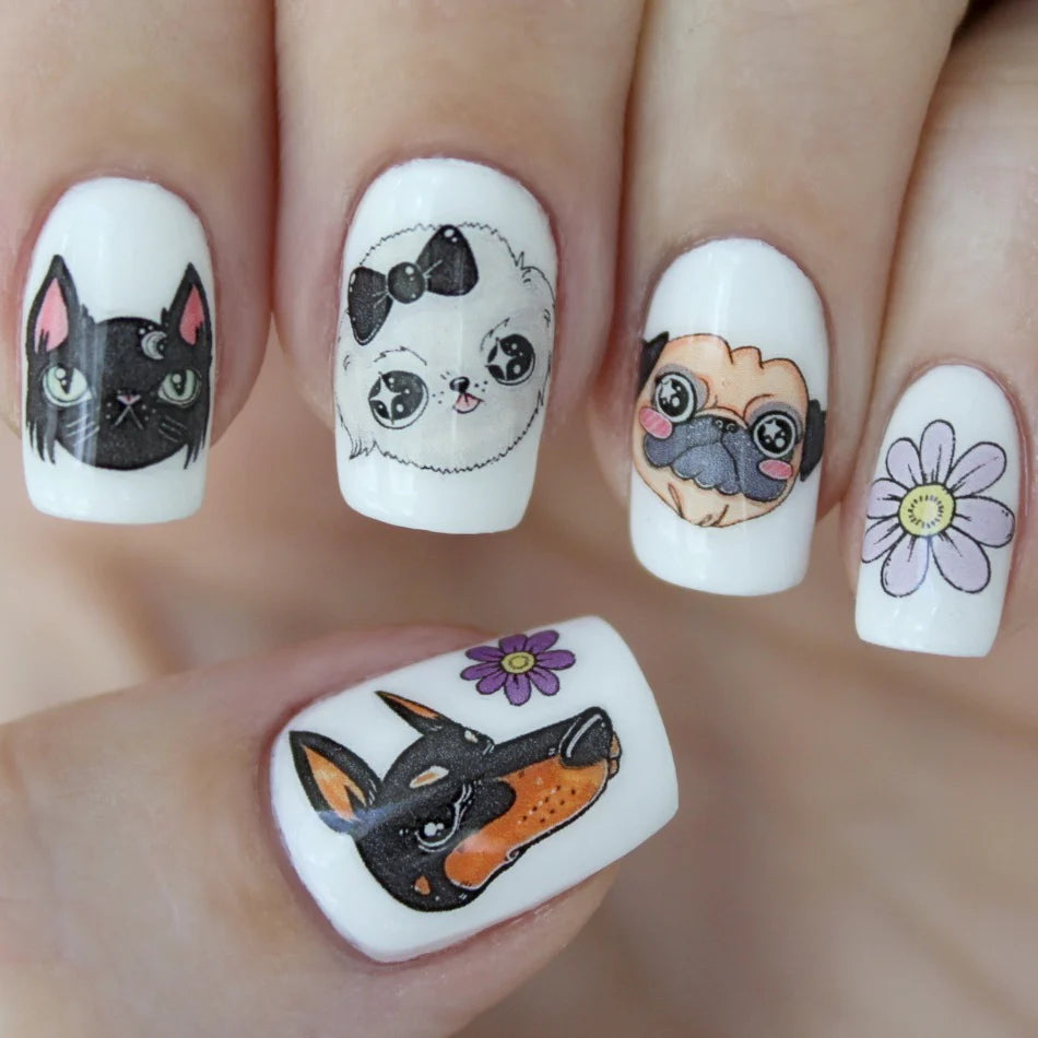 Cats & Dogs Water Slide Nail Decals