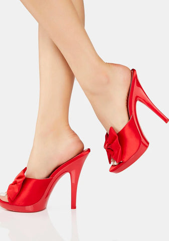 Red Sasha Bow Stiletto Heels