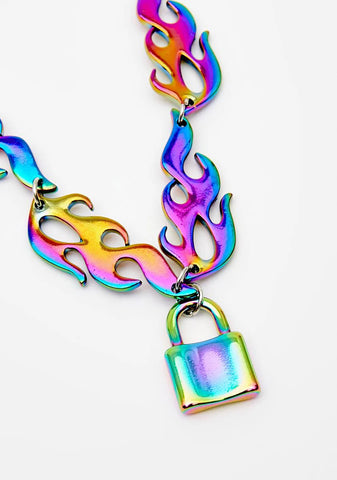 Locked Into The Heat Chain Necklace