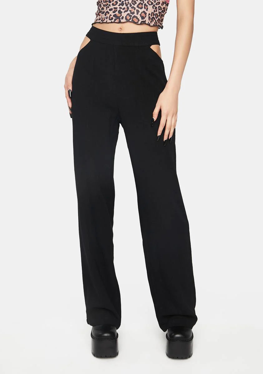 Side Cut Out Low Waist Pants