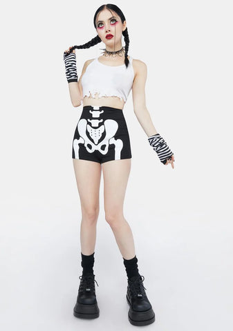 High Waist Skelly Booty Shorts