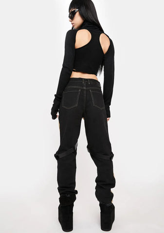 Atmosphere Two-Tone Harness Jeans