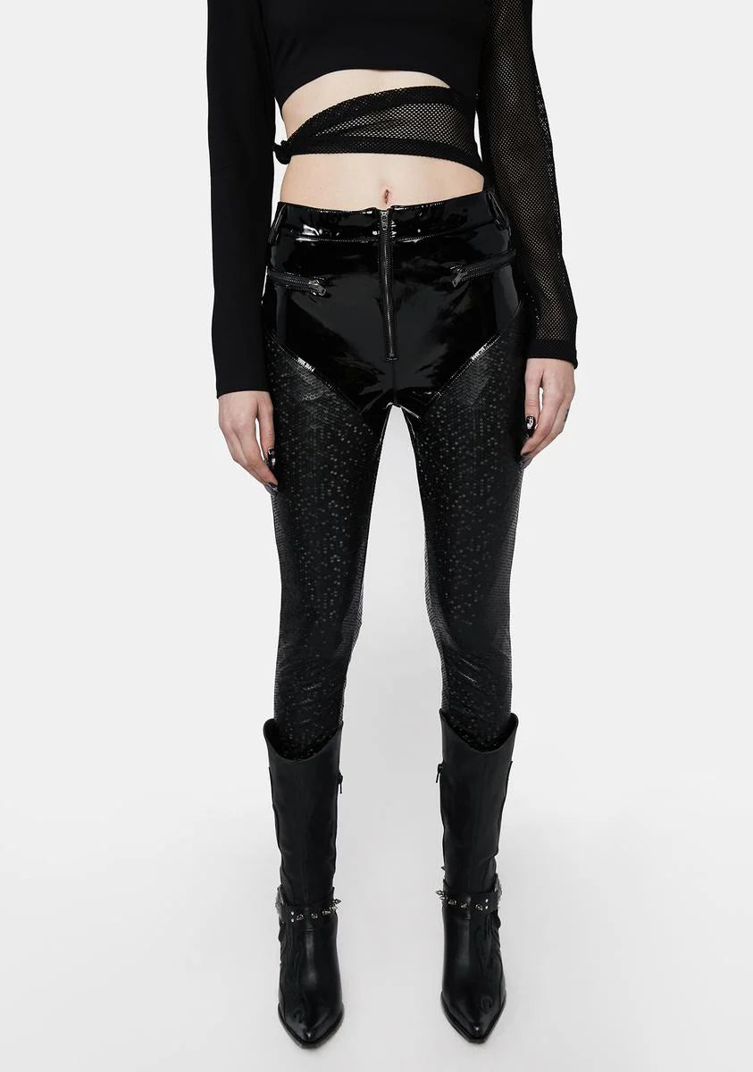 Vegan Patent Leather Leggings