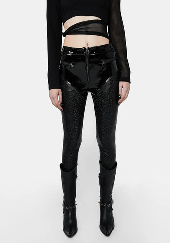 Vegan Patent Leather Leggings