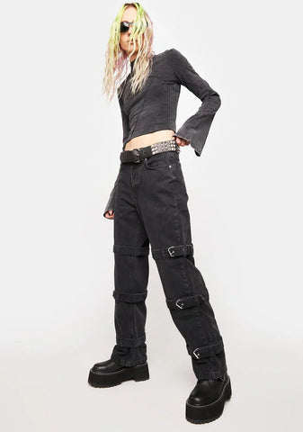 Buckle Denim Jeans