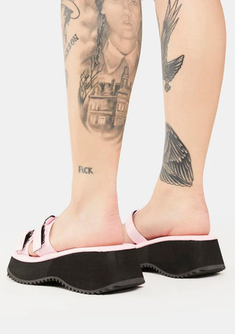 Pink Flip-12 Platform Sandals