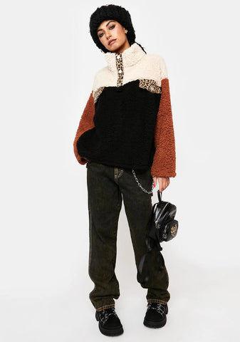 To Be Fair Colorblock Sherpa Jacket