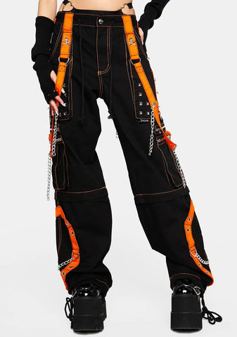 Orange Step Chain Dark Street Pants